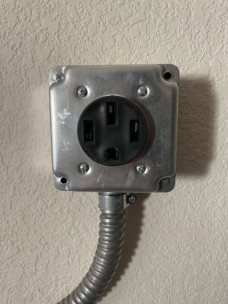 NEMA 14-50 outlet installed for Electrical Panel Upgrade in Central